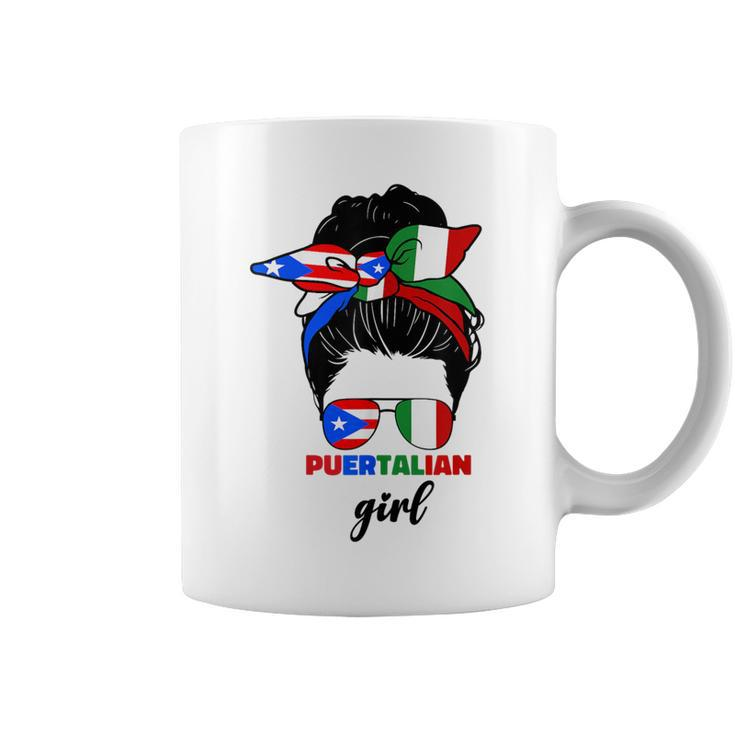 Half Italian And Puerto Rican Rico Italy Flag Girl For Women Coffee Mug
