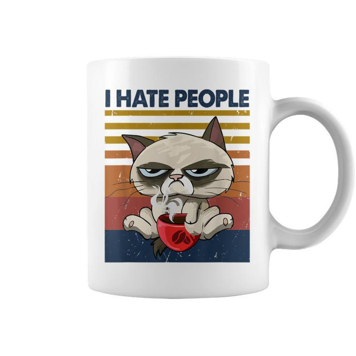 I Hate People Vintage T I Hate People Cat Coffee Coffee Mug