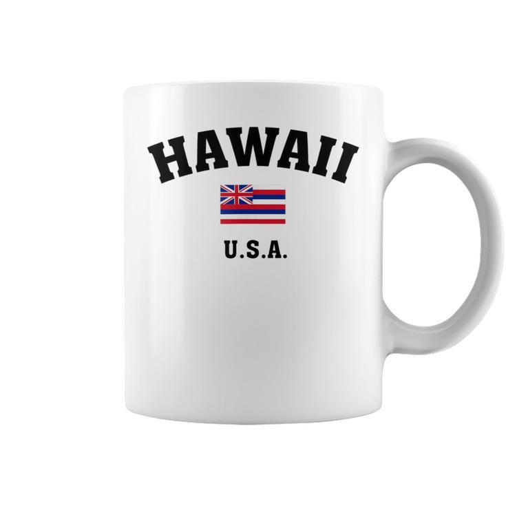 Hawaii Usa With American Flag T Coffee Mug