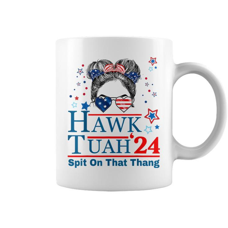 Hawk Tush Messy Bun Hawk Tuah 24 Spit On That Thing Coffee Mug