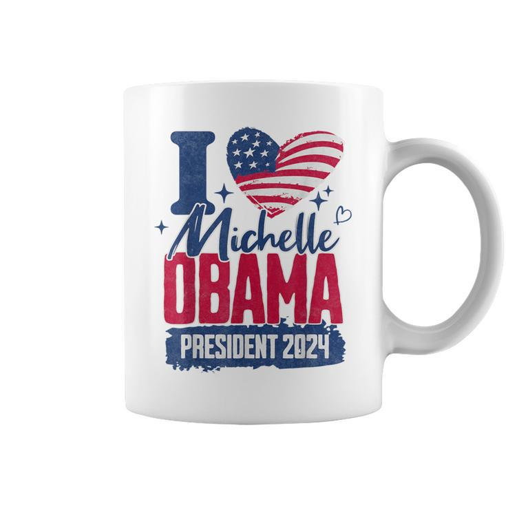 I Heart Michelle Obama 2024 For President Retro Election Coffee Mug