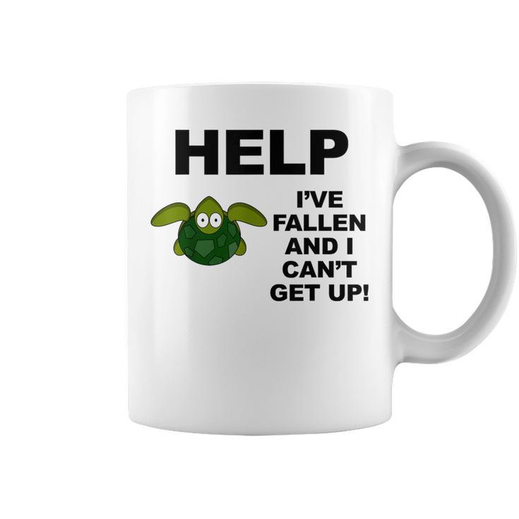 Help I've Fallen And I Can't Get Up Upside Down Turtle Coffee Mug