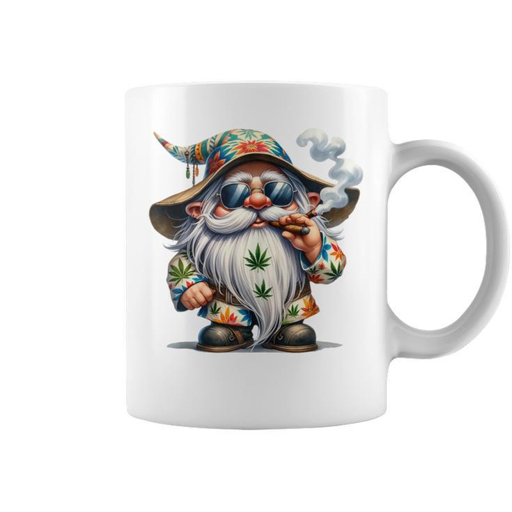 Hippie Gnome Smoking Weed Pot Leaf 420 Marijuana Cannabis Coffee Mug