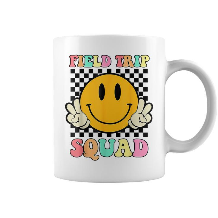 Hippie Smile Face Field Trip Squad Groovy Field Day 2024 Coffee Mug