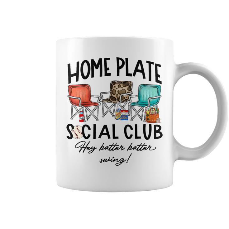 Home Plate Social Club Hey Batter Batter Swing Baseball Coffee Mug