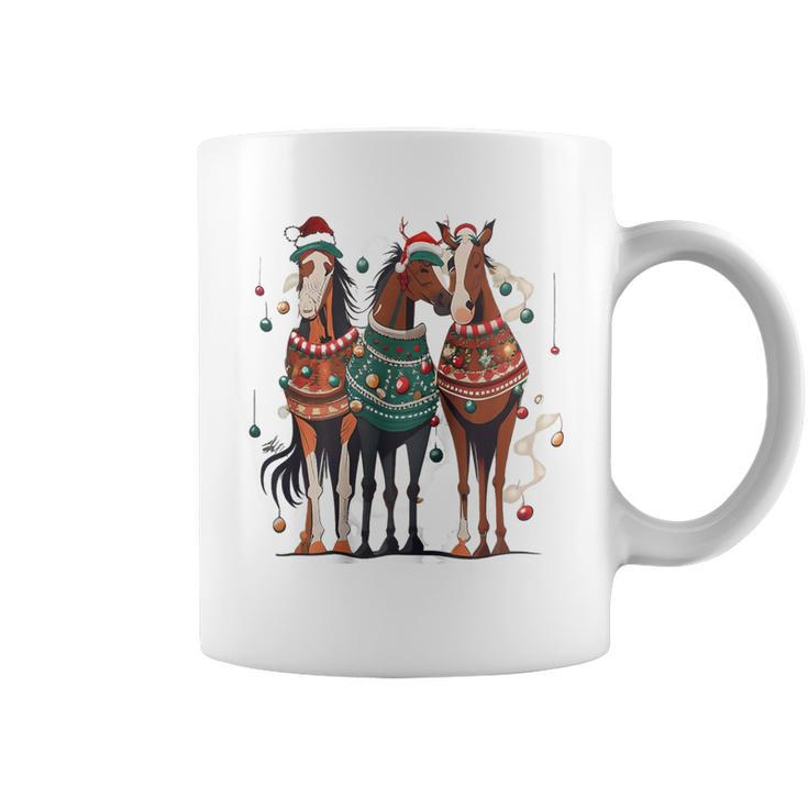 Horse Christmas Xmas Horseback Riding Farm For Girls Coffee Mug