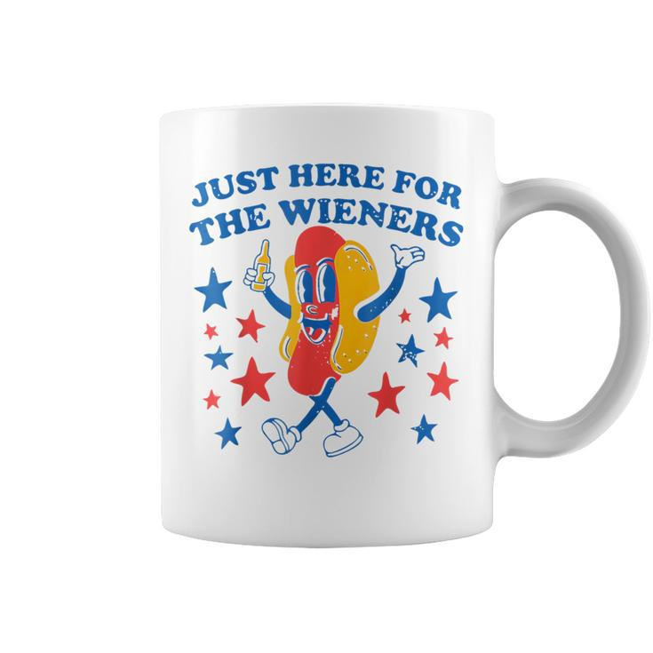 Hot Dog I'm Just Here For The Wieners 4Th Of July Coffee Mug