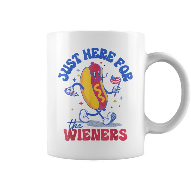 Hot Dog I'm Just Here For The Wieners Fourth Of July Coffee Mug