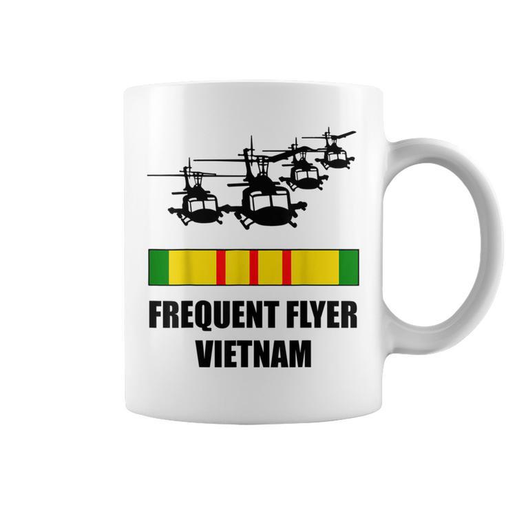 Huey Chopper Helicopter Frequent Flyer Vietnam War Veteran Coffee Mug