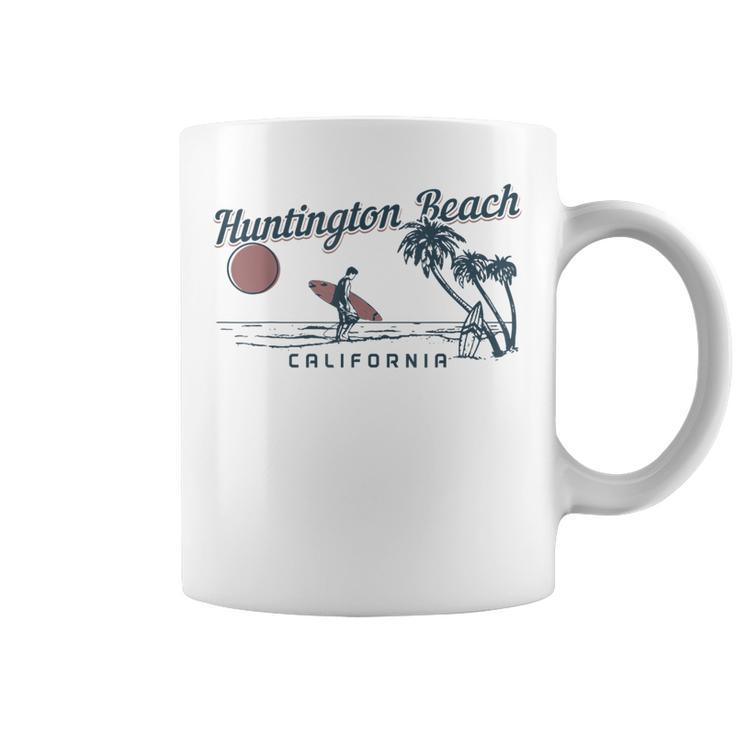 Huntington Beach California Surf Vintage Surfer Coffee Mug
