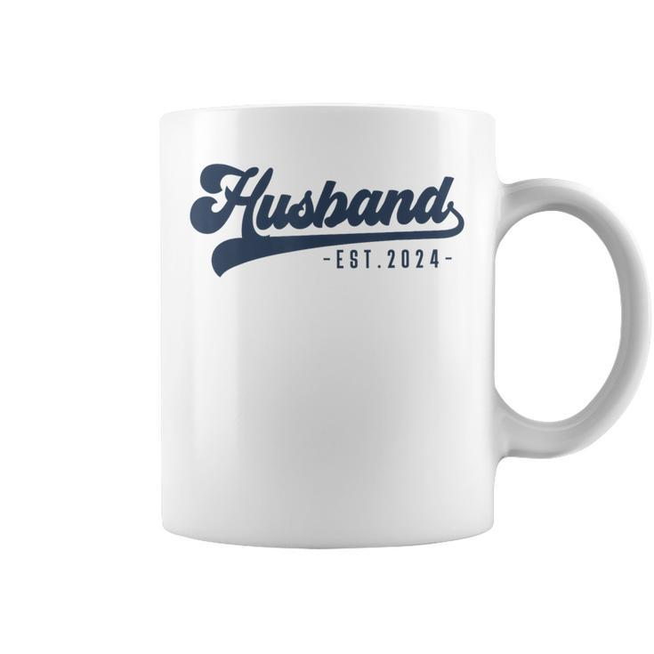 Husband Est 2024 Just Married Honeymoon Hubby Wedding Couple Coffee Mug