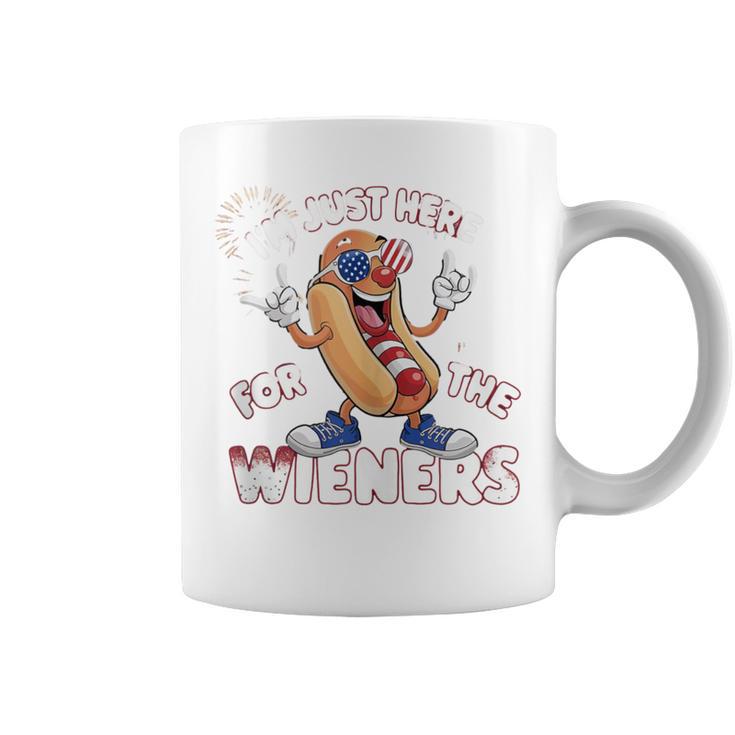 I'm Just Here For The Weiners 4Th Of July Patriotic Hot Dog Coffee Mug