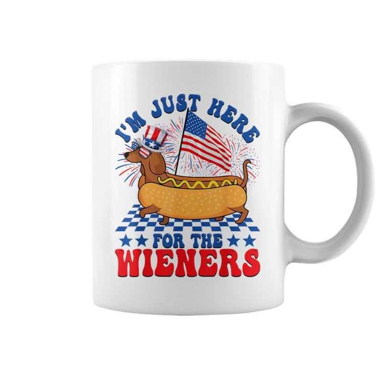 I'm Just Here For Wieners Dachshund Dog Hotdog 4Th Of July Coffee Mug