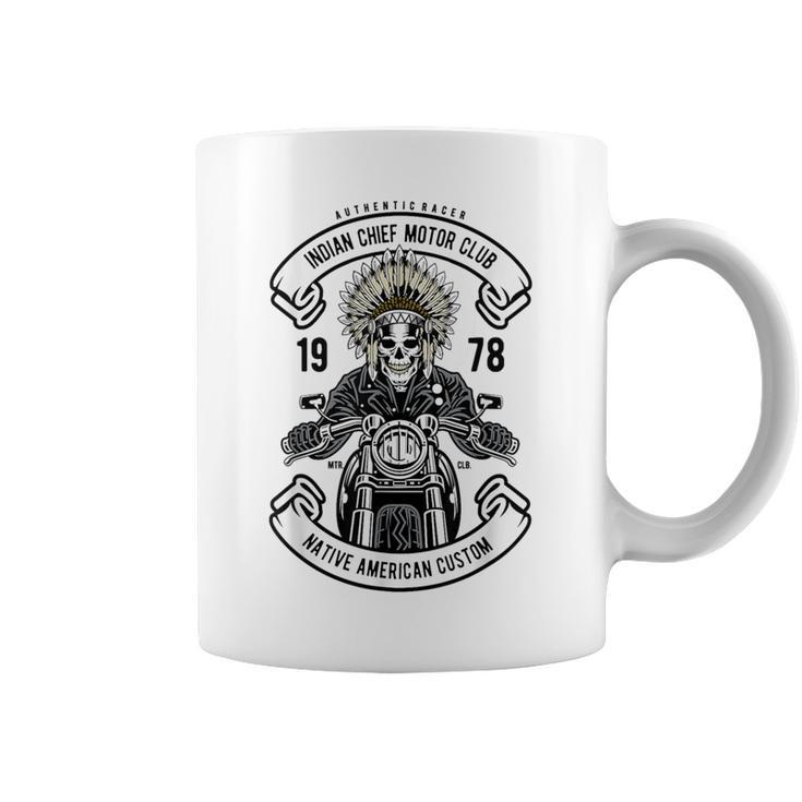 Indian Chief Biker Native American Motorcycle Motocross Coffee Mug