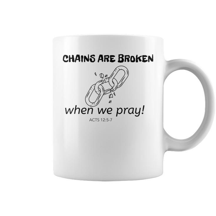 Inspirational Bible Verse Broken Chains Coffee Mug