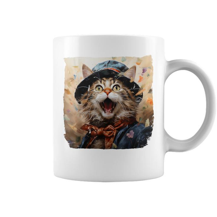 Javanese Cat Singing Top-Hat Birthday Party Graphic Coffee Mug