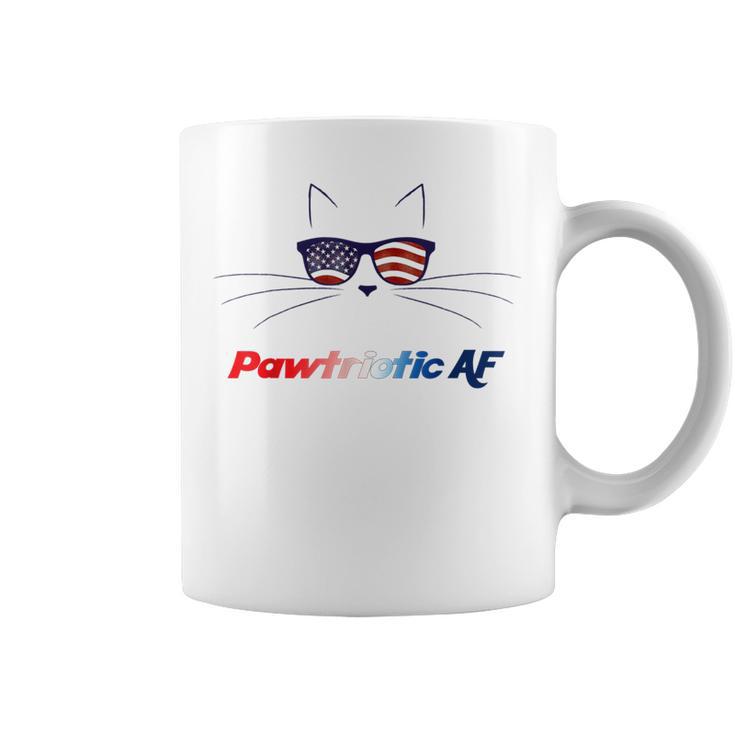 July 4Th American Cat Pawtriotic Af Patriotic Kitty Coffee Mug