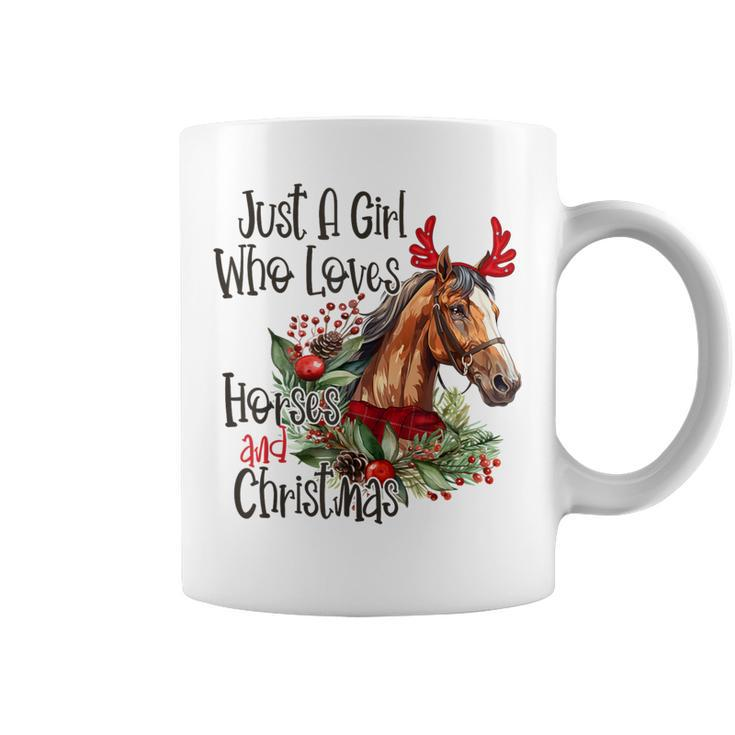 Just A Girl Who Loves Horses And Christmas Pretty Horses Coffee Mug