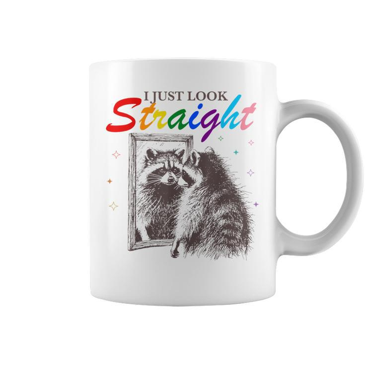 I Just Look Straight Raccoon Queer Gay Les Lgbt Meme Coffee Mug