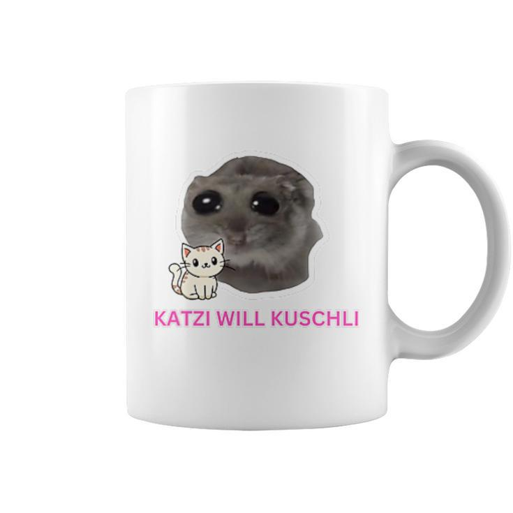 Katzi Will Kuschli Sad Hamster Meme Tassen