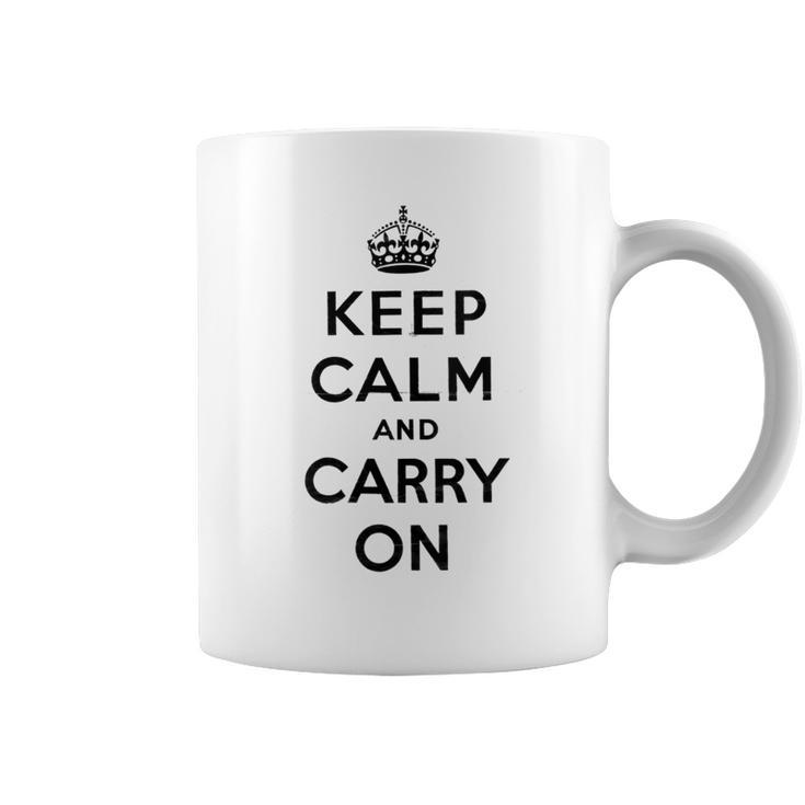 Keep Calm And Carry On Poster Vintage Coffee Mug