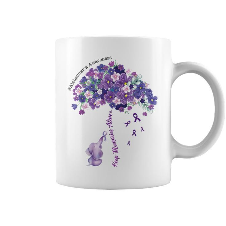 Keep Memories Alive Purple Elephant Alzheimer's Awareness Coffee Mug