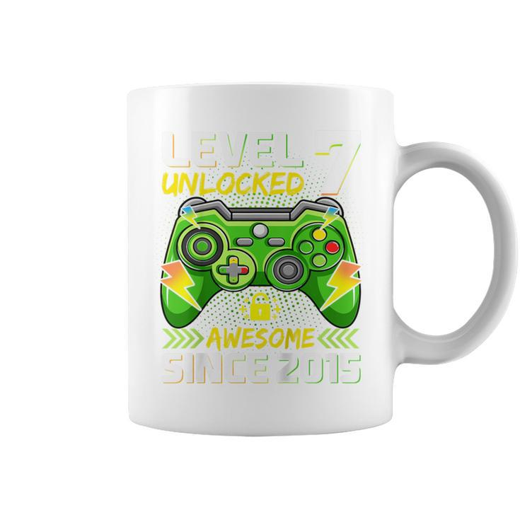 Kids 7Th Birthday Video Gamer Level 7 Unlocked Awesome 2015 Coffee Mug