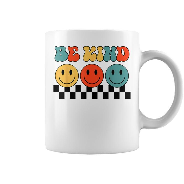 Be Kind Retro Groovy Checkered Inspirational Coffee Mug