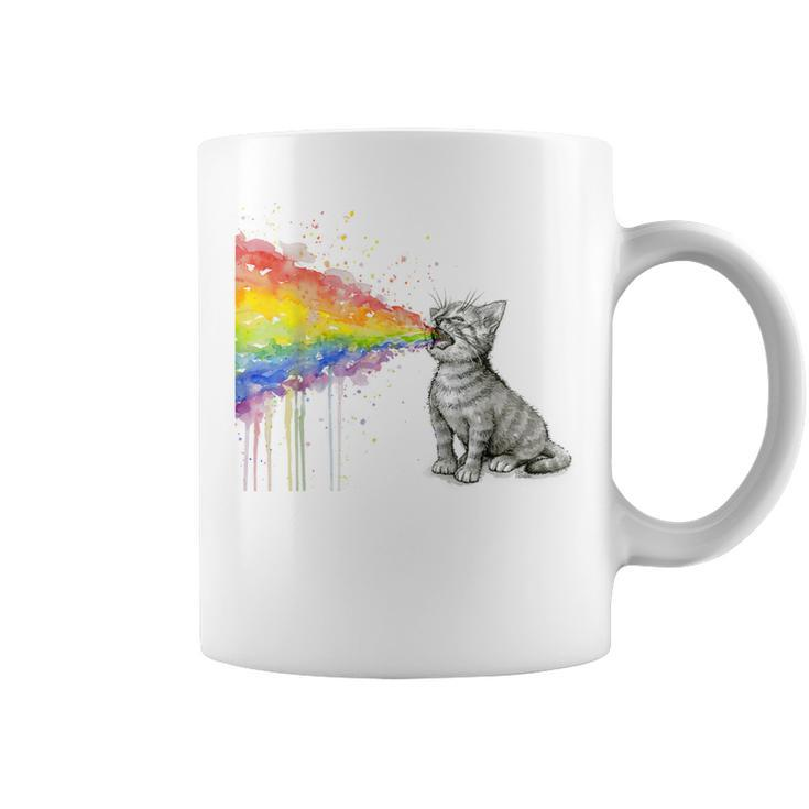 Kitten Rainbow Vomit Rainbow Cat Coffee Mug