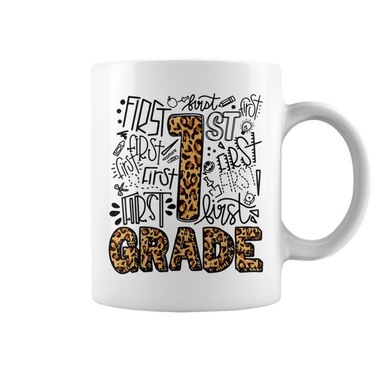 Leopard Print 1St Grade Teacher Kids Back To School Coffee Mug