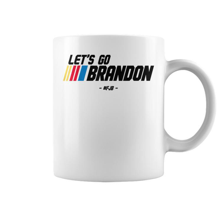 Let's Go Brandon Racing Car Us Flag Idea News 80S Coffee Mug