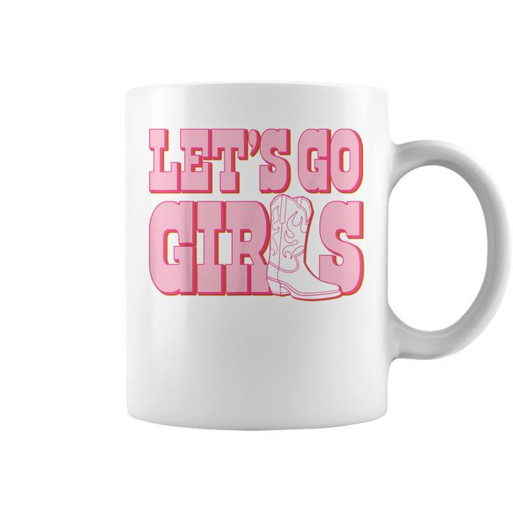 Let's Go Girls Cowgirl Boot Bachelorette Party Matching Coffee Mug