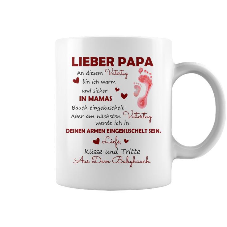 Lieber Papa An Diesematertag Bin Ich Noch In Mama's Belly Gray Tassen