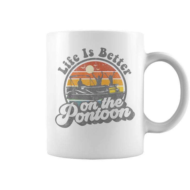 Life Is Better On The Pontoon Boat Boating Lake Coffee Mug