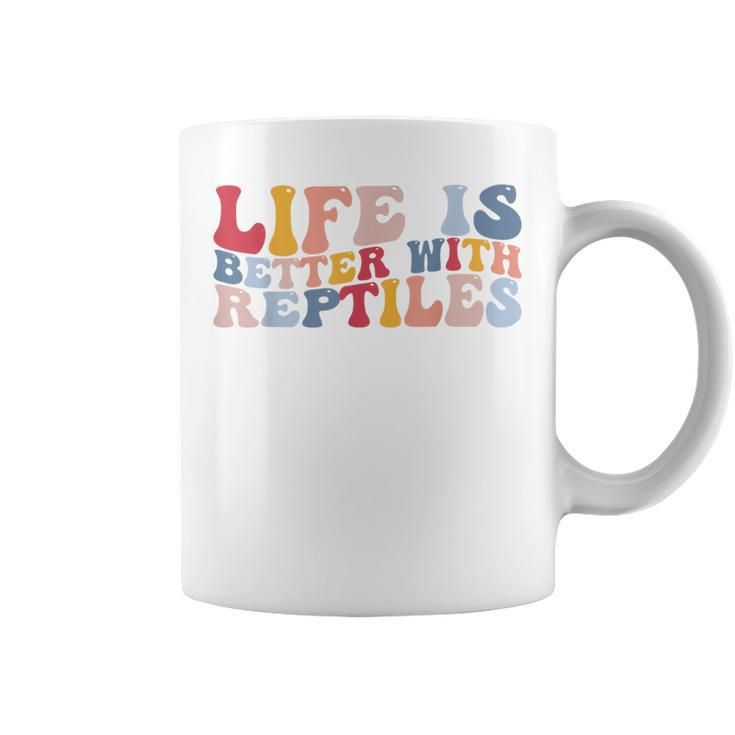 Life Is Better With Reptiles Reptile Lovers Leopard Gecko Coffee Mug