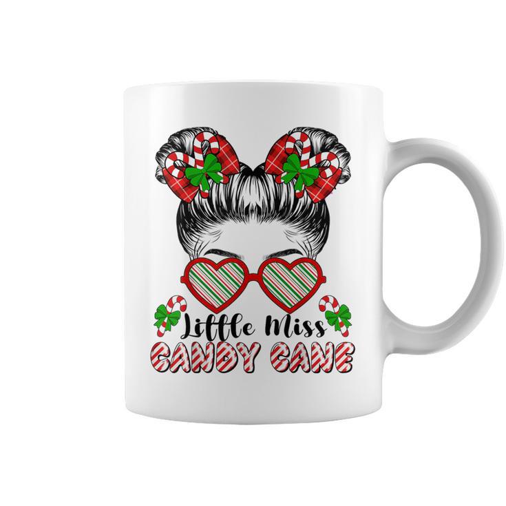 Little Miss Candy Cane Christmas Messy Bun Toddler Girl Kid Coffee Mug