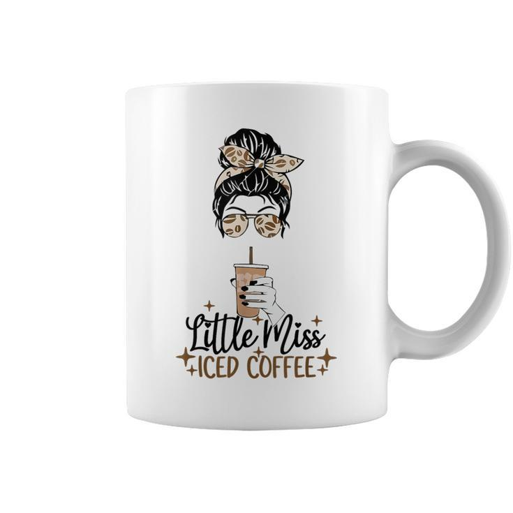 Little Miss Iced Coffee Messy Bun Cold Brew Coffee Quote Coffee Mug