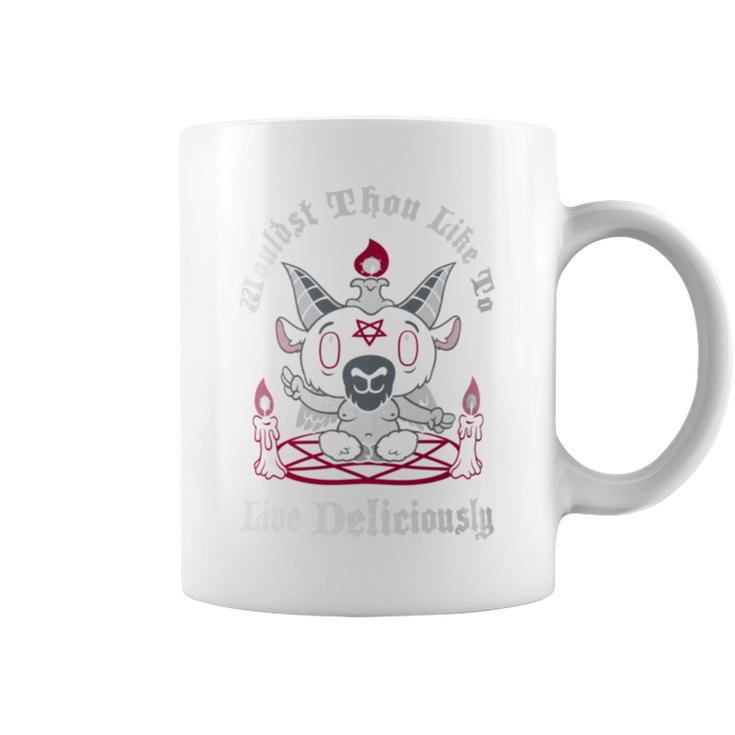 Live Deliciously Creepy Cute Kawaii Baphomet Goth Occult Coffee Mug