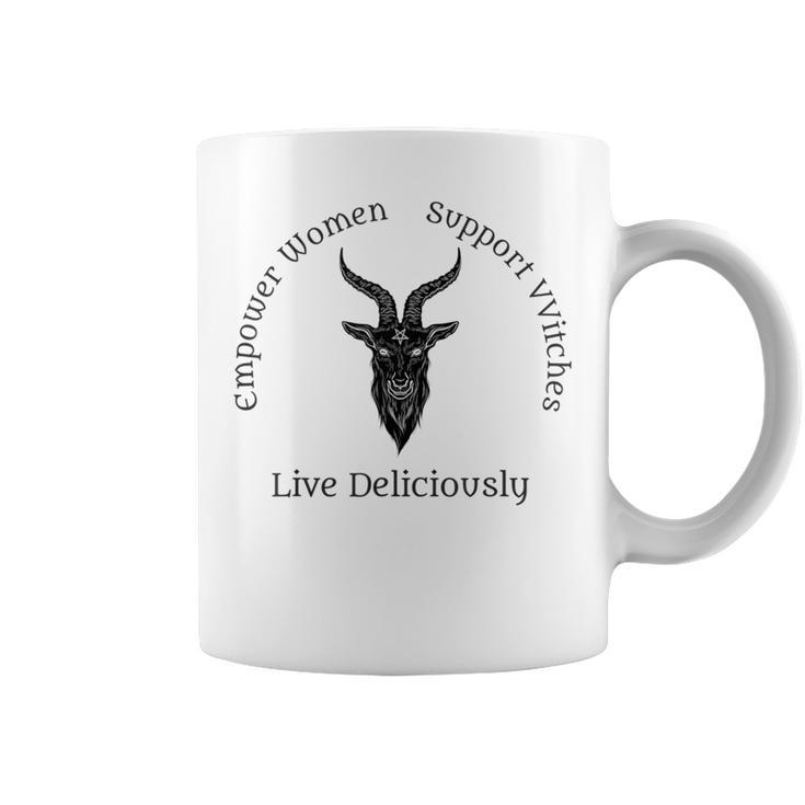 Live Deliciously Pagan Occult Witch Dark Text Coffee Mug
