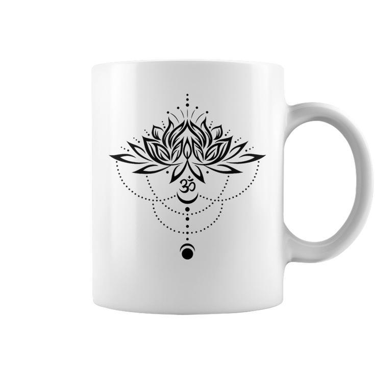 Lotus Flower Om Symbol Moon Yoga Meditation Coffee Mug