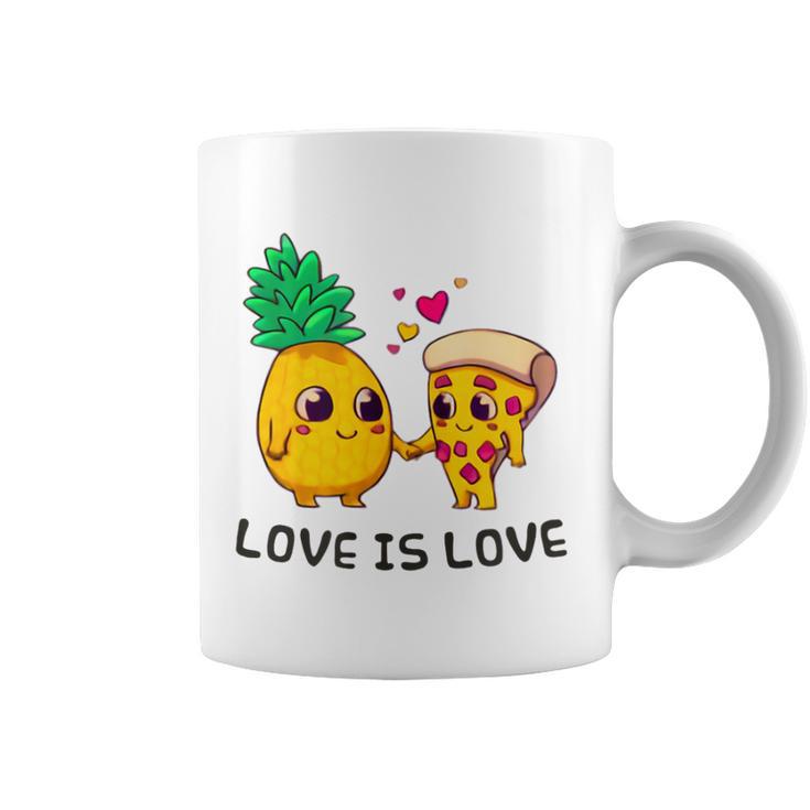 Love Is Love Cute Pride Pineapple Pizza Coffee Mug