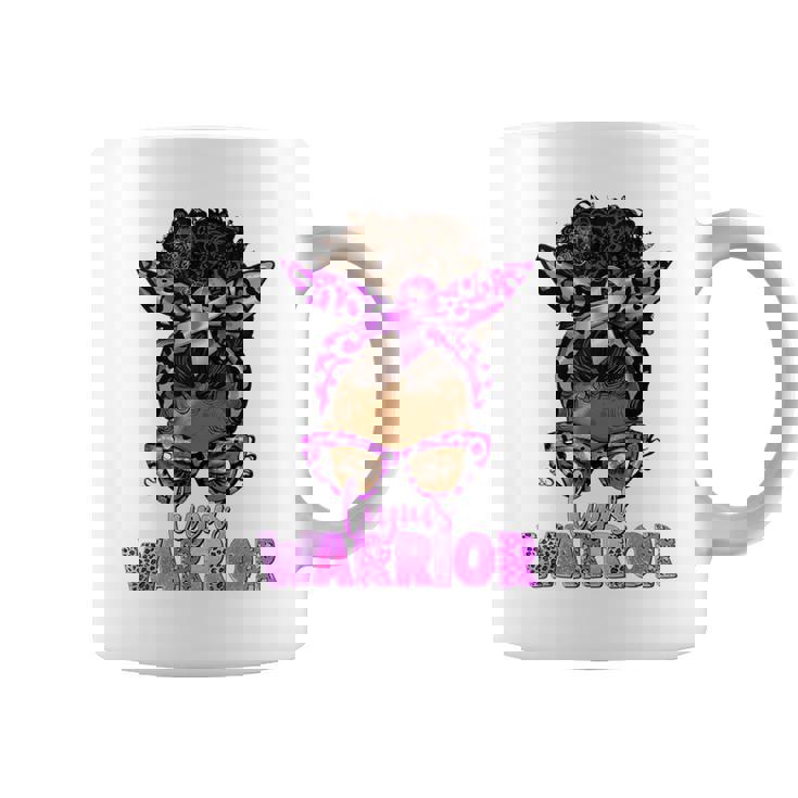 Lupus Warrior Afro Messy Bun Black Lupus Awareness Coffee Mug