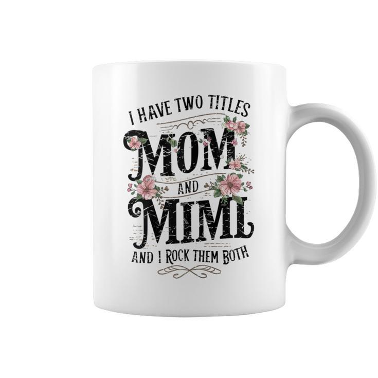 Lustige Oma Geschenke Boho Floral Zwei Titel Mama Und Mimi Tassen