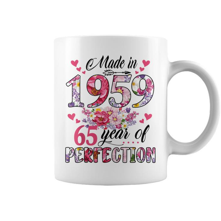 Made In 1959 Floral 65 Year Old 65Th Birthday Women Coffee Mug