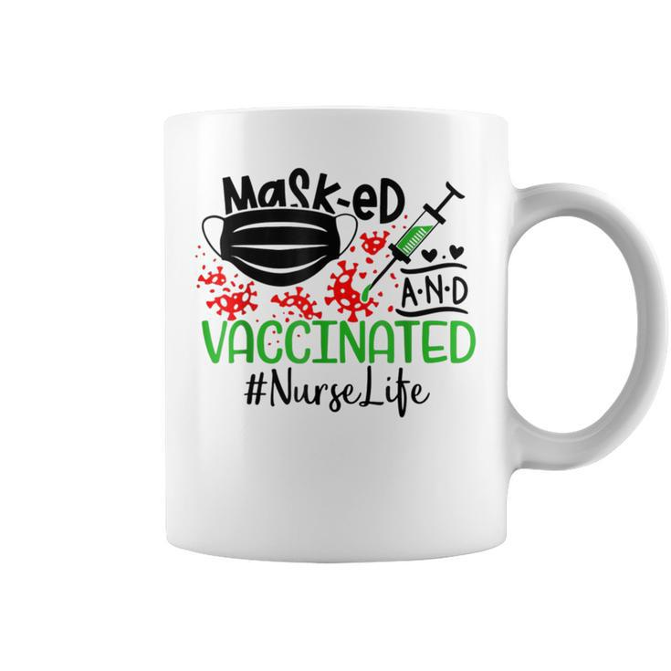 Masked And Vaccinated Nurse Life Lover Coffee Mug