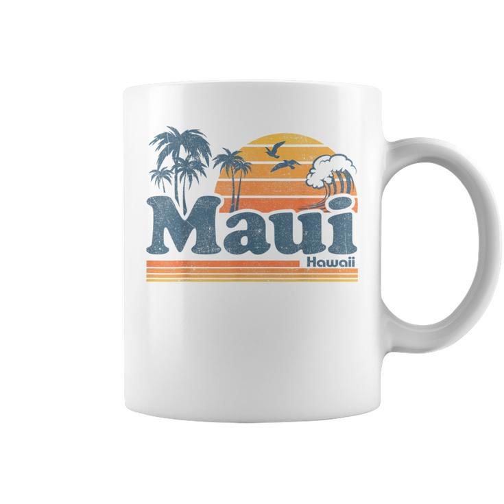 Maui Hawaii Vintage Surf Beach Surfing 70'S Retro Hawaiian Coffee Mug
