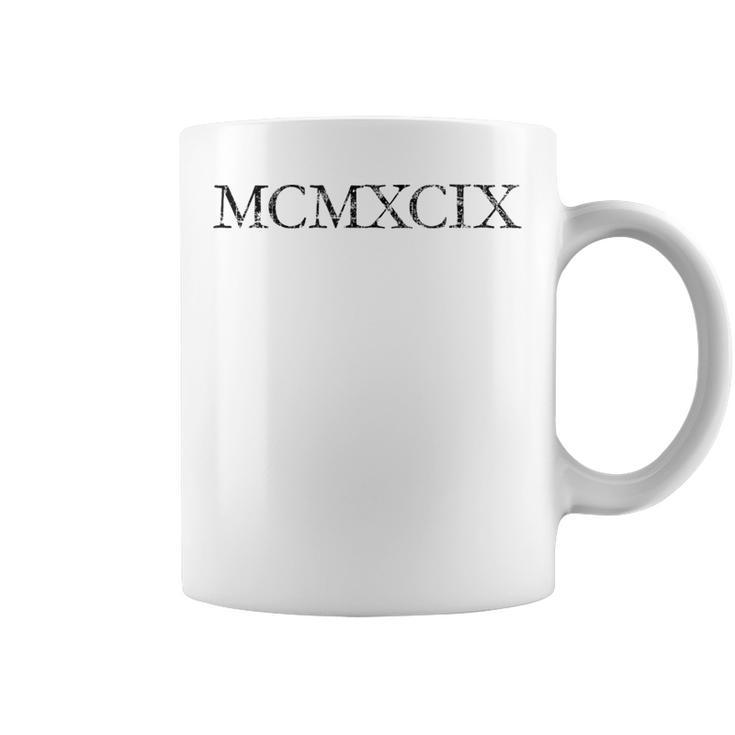 Mcmxcix Vintage 1999 Antique Black 25 Birthday Coffee Mug