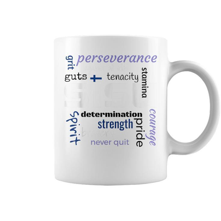 The Meaning Of Finnish Sisu Definition Word Collage Graphic Coffee Mug