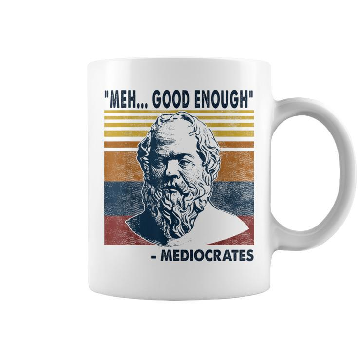 Mediocrates Meh Good Enough Lazy Logic Sloth Wisdom Meme Coffee Mug