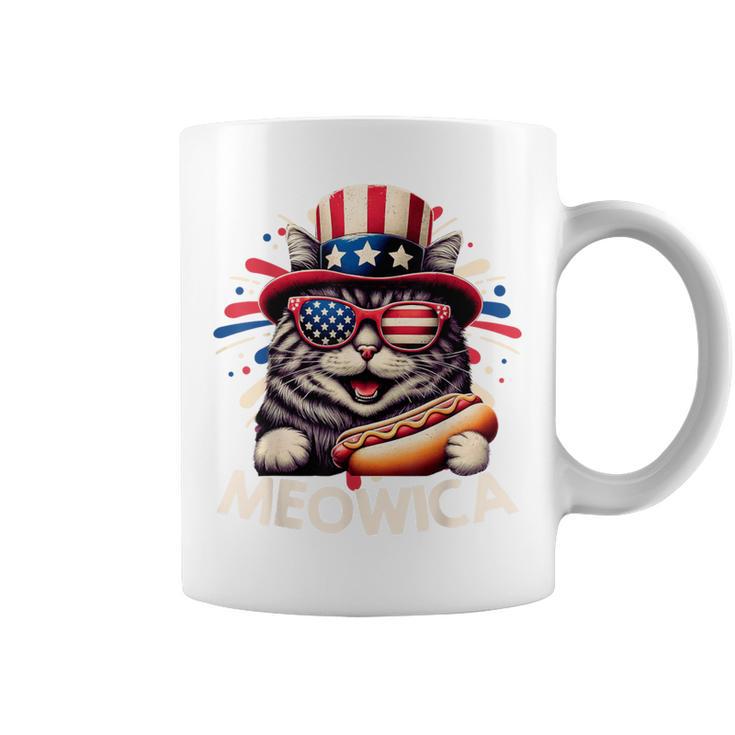 Meowica 4Th Of July Patriotic Cat American Flag 4Th Of July Coffee Mug